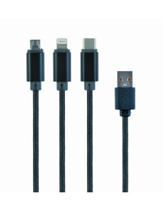 CABLE USB CHARGING 3IN1 1M/BLACK CC-USB2-AM31-1M GEMBIRD