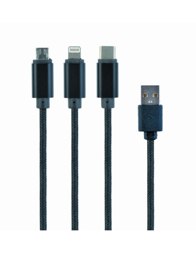 CABLE USB CHARGING 3IN1 1M/BLACK CC-USB2-AM31-1M GEMBIRD