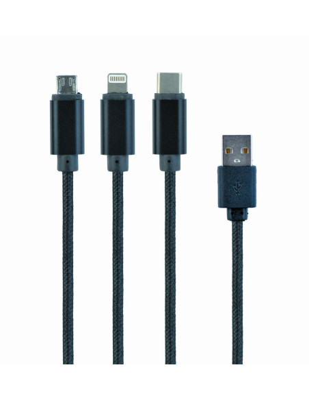 CABLE USB CHARGING 3IN1 1M/BLACK CC-USB2-AM31-1M GEMBIRD