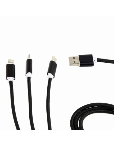 CABLE USB CHARGING 3IN1 1M/BLACK CC-USB2-AM31-1M GEMBIRD
