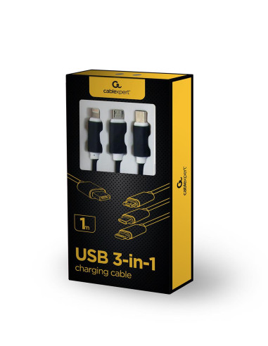 CABLE USB CHARGING 3IN1 1M/BLACK CC-USB2-AM31-1M GEMBIRD