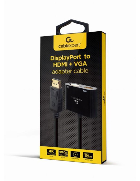 I/O ADAPTER DISPLAYP. TO HDMI/VGA A-DPM-HDMIFVGAF-01 GEMBIRD
