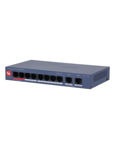 Switch, DAHUA, DH-CS4010-8ET2GT-110, Switch layer L2, 8xRJ-45 ports, RJ-45 Ports Type Fast Ethernet (10/100), 2xGigabit Etherne