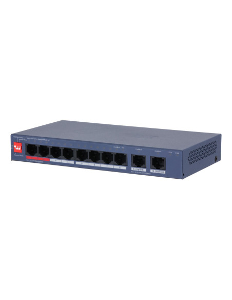 Switch, DAHUA, DH-CS4010-8ET2GT-110, Switch layer L2, 8xRJ-45 ports, RJ-45 Ports Type Fast Ethernet (10/100), 2xGigabit Etherne