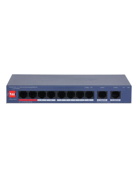 Switch, DAHUA, DH-CS4010-8ET2GT-110, Switch layer L2, 8xRJ-45 ports, RJ-45 Ports Type Fast Ethernet (10/100), 2xGigabit Etherne