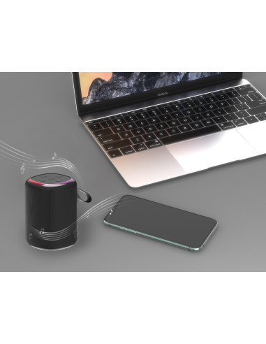 Portable Speaker, GEMBIRD, Black, Wireless, Bluetooth, SPK-BT-LED-08S