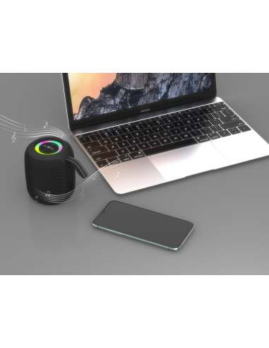 Portable Speaker, GEMBIRD, Black, Portable/Wireless, Bluetooth, SPK-BT-LED-05-BK