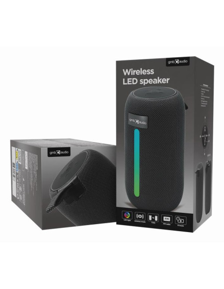Portable Speaker, GEMBIRD, Black, Portable/Wireless, Bluetooth, SPK-BT-LED-07