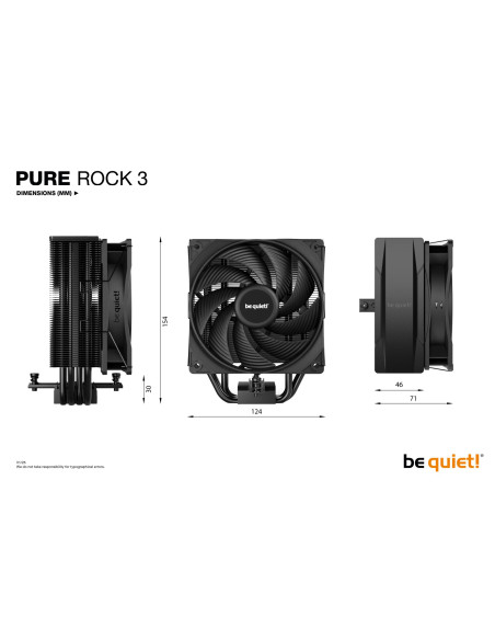 CPU COOLER S_MULTI/PURE ROCK 3 BK039 BE QUIET