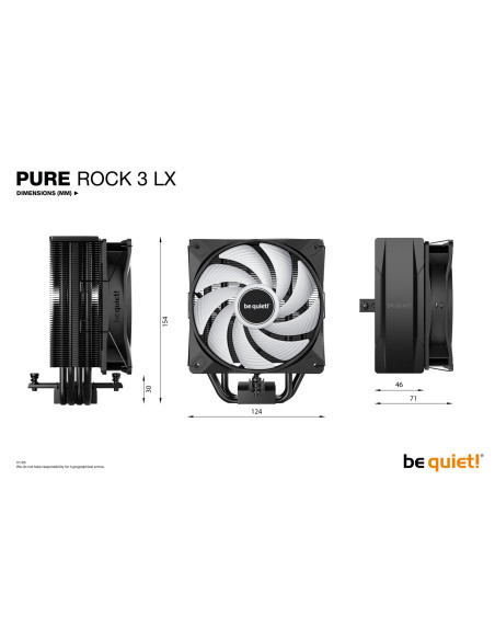CPU COOLER S_MULTI/PURE ROCK 3 LX BK040 BE QUIET
