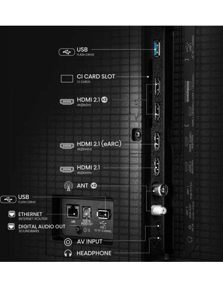 TV Set, HISENSE, 50 ", 4K Ultra HD, 3840 x 2160 pixels, Flat, 16:9, ULED, 50U7Q