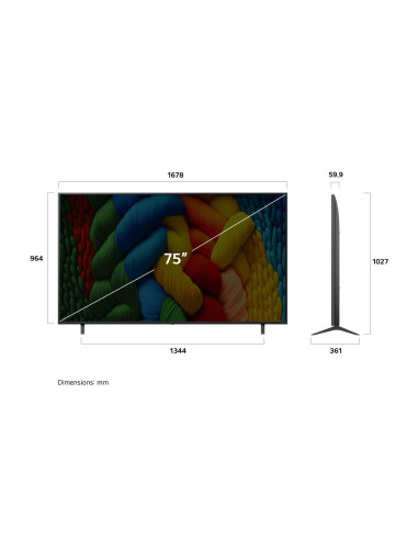 TV Set, LG, 75 ", 4K Ultra HD, 3840 x 2160 pixels, Flat, 16:9, LED, 75NANO80A3B