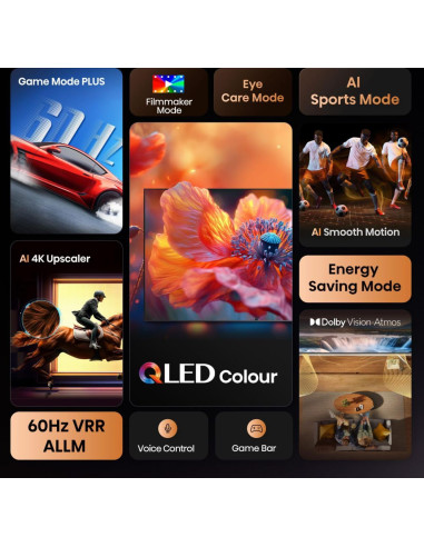 TV Set, HISENSE, 75 ", 4K Ultra HD, 3840 x 2160 pixels, Flat, 16:9, QLED, 75E7Q