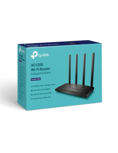 Wireless Router, TP-LINK, Wireless Router, 1167 Mbps, IEEE 802.11n, IEEE 802.11ac, USB 2.0, 1 WAN, 4x10/100/1000M, Number of an