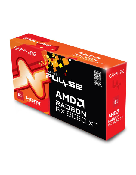 Graphics Card, SAPPHIRE, AMD Radeon RX 9060 XT, 8 GB, GDDR6, 128 bit, PCIE 5.0 16x, GPU 2700 MHz, Dual Slot Fansink, 2xHDMI, 1x