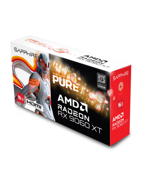 Graphics Card, SAPPHIRE, AMD Radeon RX 9060 XT, 16 GB, GDDR6, 128 bit, Dual Slot Fansink, 11350-02-20G