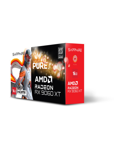 Graphics Card, SAPPHIRE, AMD, Radeon RX 9060 XT, 16 GB, GDDR6, 128 bit, PCI Express x16 5.0, Active, 11350-02-20G
