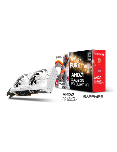 Graphics Card, SAPPHIRE, AMD Radeon RX 9060 XT, 16 GB, GDDR6, 128 bit, Dual Slot Fansink, 11350-02-20G