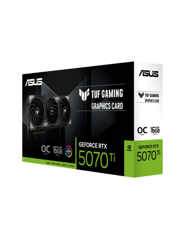 Graphics Card, ASUS, NVIDIA GeForce RTX 5070 Ti, 16 GB, GDDR7, 256 bit, PCIE 5.0 16x, Triple slot Fansink, 2xHDMI, 2xDisplayPor