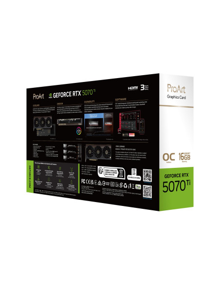 Graphics Card, ASUS, NVIDIA, GeForce RTX 5070 Ti, 16 GB, GDDR7, 256 bit, PCI Express 5.0, Active, PROART-RTX5070TI-O16G