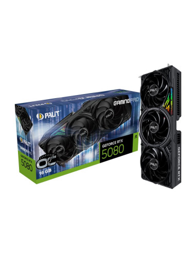 Graphics Card, PALIT, NVIDIA, GeForce RTX 5080, 2295 MHz, 16 GB, GDDR7, 256 bit, PCI Express 5.0, Active, NE75080S19T2-GB2031A
