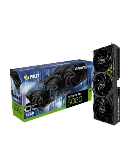 Graphics Card, PALIT, NVIDIA, GeForce RTX 5080, 2295 MHz, 16 GB, GDDR7, 256 bit, PCI Express 5.0, Active, NE75080S19T2-GB2031A