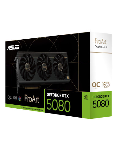 Graphics Card, ASUS, NVIDIA, GeForce RTX 5080, 16 GB, GDDR7, 256 bit, PCI Express 5.0, Active, PROART-RTX5080-O16G