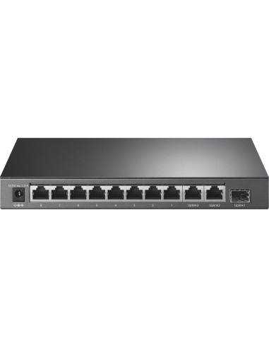Switch, TP-LINK, Desktop/pedestal, 8x10Base-T / 100Base-TX, 1xSFP, 2xRJ45, PoE+ ports 8, 65 Watts, TL-SL1311P