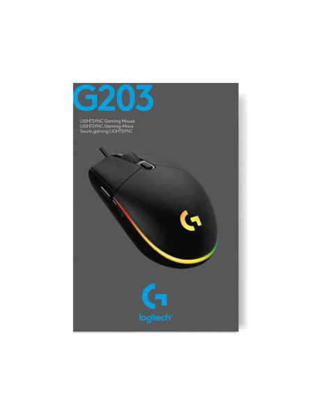 MOUSE USB OPTICAL G203/WHITE 910-005797 LOGITECH