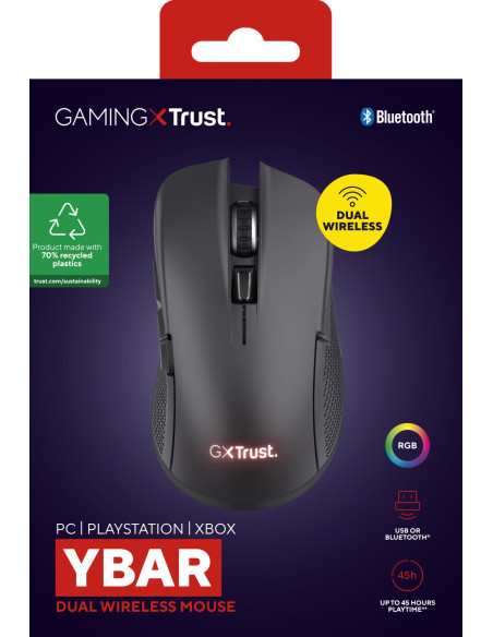 MOUSE USB OPTICAL WRL GXT931/YBAR MULTI BLK 25330 TRUST