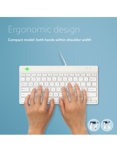 KEYBOARD COMPACT BREAK ENG/WHITE RGOCOUSWDWH R-GO TOOLS