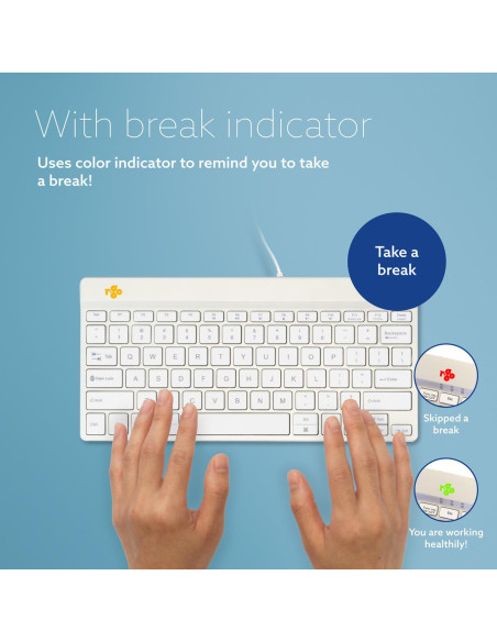 KEYBOARD COMPACT BREAK ENG/WHITE RGOCOUSWDWH R-GO TOOLS
