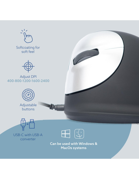 MOUSE USB OPTICAL BREAK/L. BLACK RGOHELE R-GO TOOLS
