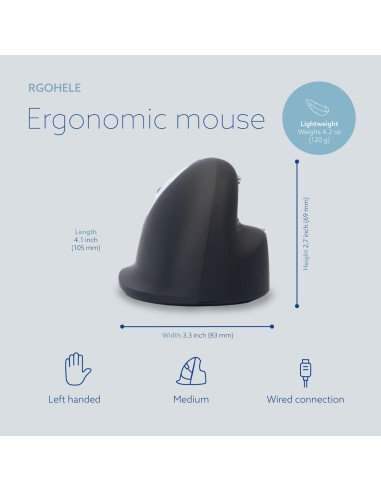 MOUSE USB OPTICAL BREAK/L. BLACK RGOHELE R-GO TOOLS