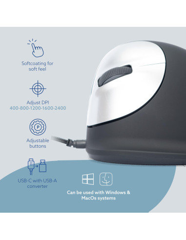 MOUSE USB OPTICAL BREAK/L. BLACK RGOHELELA R-GO TOOLS