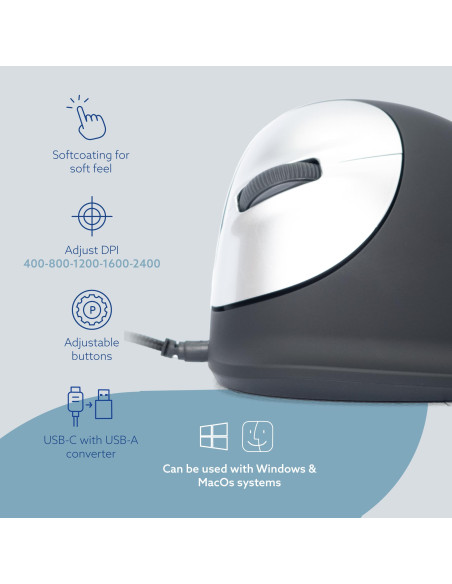 MOUSE USB OPTICAL BREAK/L. BLACK RGOHELELA R-GO TOOLS