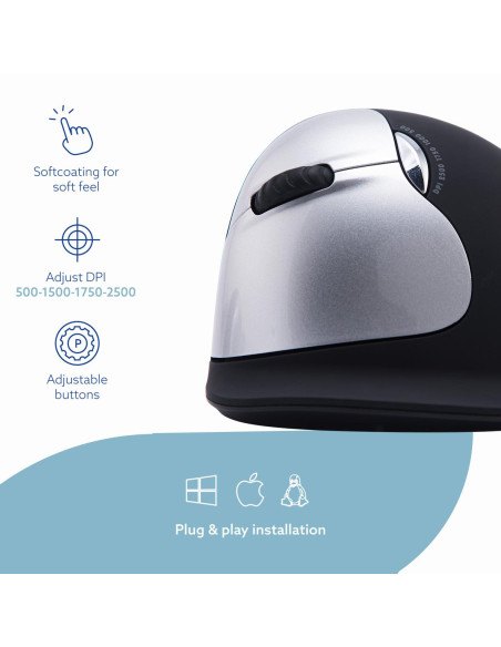 MOUSE USB OPTICAL WRL/L. BLK RGOHELELAWL R-GO TOOLS