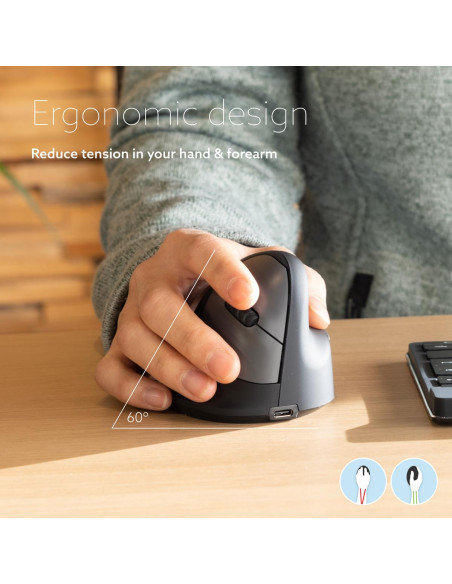 MOUSE USB OPTICAL BREAK/BLACK RGOHBRSWLBL R-GO TOOLS