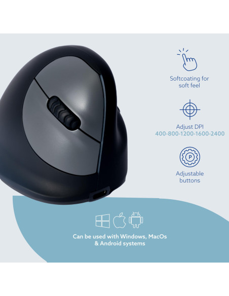 MOUSE USB OPTICAL BREAK/BLACK RGOHBRSWLBL R-GO TOOLS