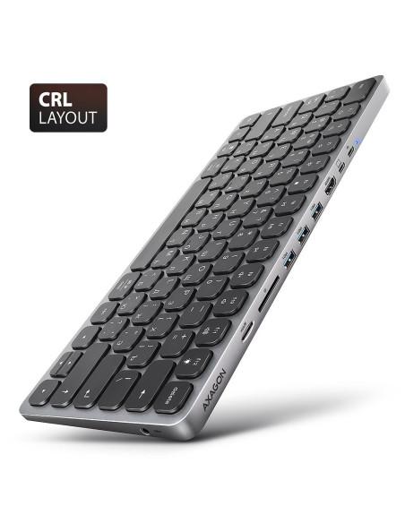 KEYBOARD + I/O HUB 9IN1/0.6M HMC-KB-CRL AXAGON