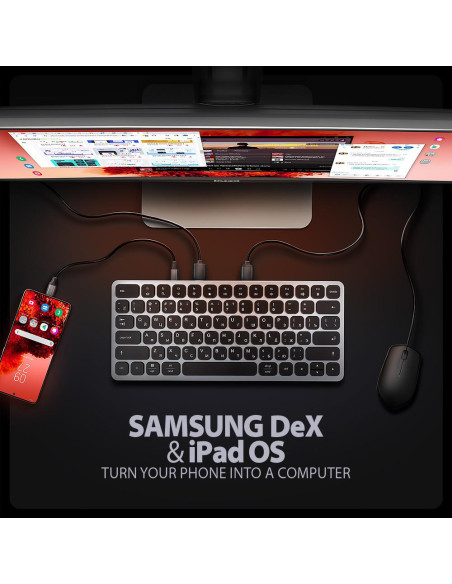 KEYBOARD + I/O HUB 9IN1/0.6M HMC-KB-CRL AXAGON