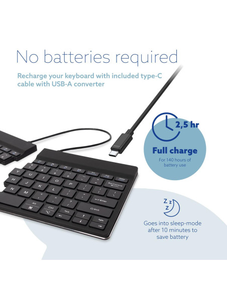 KEYBOARD WRL COMPACT BREAK/BLACK RGOSBUSWLBL R-GO TOOLS