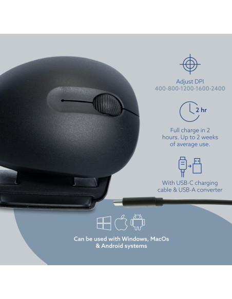 MOUSE USB OPTICAL WRL TWISTER/BLACK RGOTWBMWLBL R-GO TOOLS