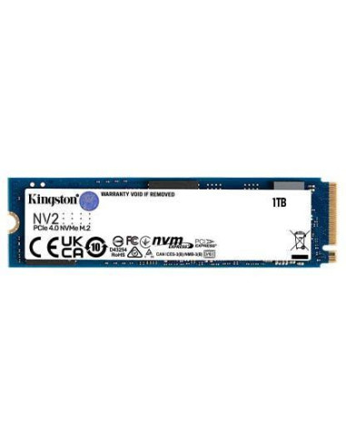 SSD, KINGSTON, NV2, 1TB, M.2, PCIE, NVMe, Write speed 2100 MBytes/sec, Read speed 3500 MBytes/sec, 2.2mm, TBW 320 TB, MTBF 1500