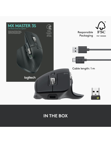 MOUSE BLUETH OPTICAL MASTER 3S/BLACK 910-006559 LOGITECH