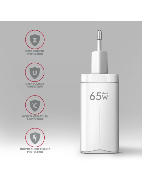 MOBILE CHARGER WALL USB 65W/GAN 3PORT ACU-DPQ65W AXAGON