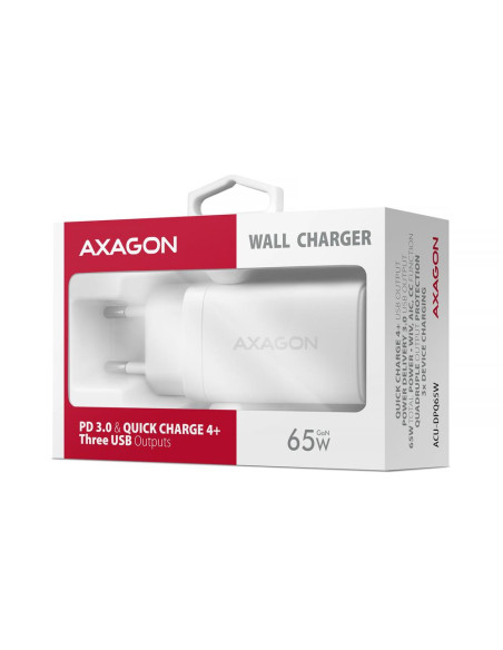 MOBILE CHARGER WALL USB 65W/GAN 3PORT ACU-DPQ65W AXAGON