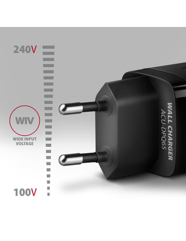 MOBILE CHARGER WALL USB 65W/GAN 3PORT ACU-DPQ65 AXAGON
