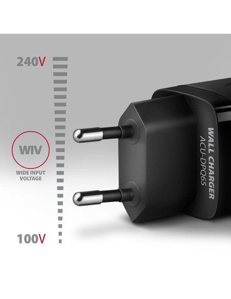 MOBILE CHARGER WALL USB 65W/GAN 3PORT ACU-DPQ65 AXAGON