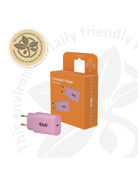 MOBILE CHARGER WALL USB-C/2PACK 30W PINK CAC-3021 CLUB3D